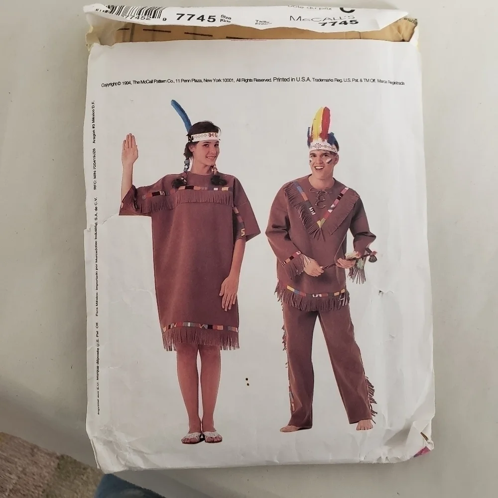 MCCALLS Easy to Sew Costume Patterns 7745 Adult XS-L + Child 2-12 Uncut Vtg 94